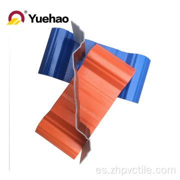 Color duradero Corrugated PVC Plástica Filas de techo